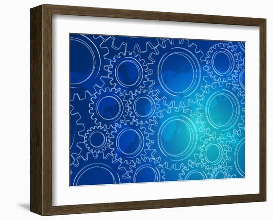 Gear and World-marinini-Framed Art Print