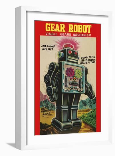 Gear Robot-null-Framed Art Print