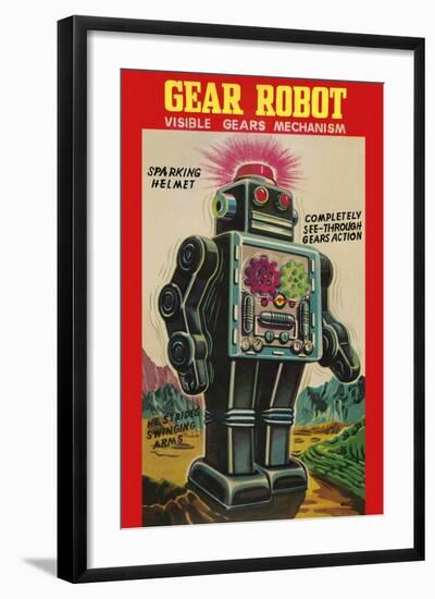 Gear Robot-null-Framed Art Print