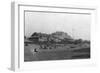 Gearhart Beach, Oregon Beach and Lodge Photograph - Gearhart Beach, OR-Lantern Press-Framed Art Print