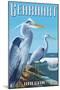 Gearhart, Oregon - Blue Heron-Lantern Press-Mounted Art Print