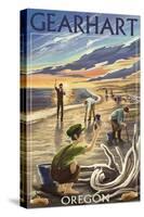 Gearhart, Oregon - Clam Diggers-Lantern Press-Stretched Canvas