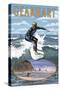 Gearhart, Oregon - Cutback Surfing-Lantern Press-Stretched Canvas