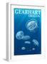 Gearhart, Oregon - Jellyfish-Lantern Press-Framed Art Print