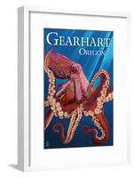 Gearhart, Oregon - Red Octopus-Lantern Press-Framed Art Print