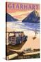 Gearhart, Oregon - Woody on Beach-Lantern Press-Stretched Canvas