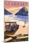 Gearhart, Oregon - Woody on Beach-Lantern Press-Mounted Art Print