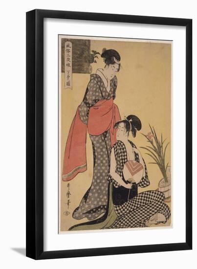 Gebon No Zu (Colour Woodblock Print)-Kitagawa Utamaro-Framed Giclee Print