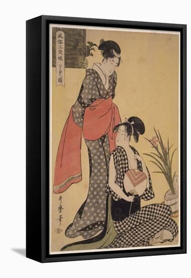 Gebon No Zu (Colour Woodblock Print)-Kitagawa Utamaro-Framed Stretched Canvas