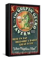 Gecko Tavern - Vintage Sign-Lantern Press-Framed Stretched Canvas