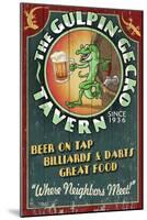 Gecko Tavern - Vintage Sign-Lantern Press-Mounted Art Print