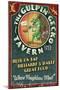 Gecko Tavern - Vintage Sign-Lantern Press-Mounted Art Print