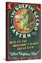 Gecko Tavern - Vintage Sign-Lantern Press-Stretched Canvas