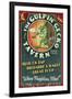 Gecko Tavern - Vintage Sign-Lantern Press-Framed Art Print