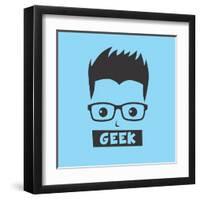 Geek Cartoon Character-vector1st-Framed Art Print