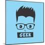 Geek Cartoon Character-vector1st-Mounted Art Print