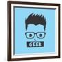 Geek Cartoon Character-vector1st-Framed Art Print