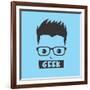 Geek Cartoon Character-vector1st-Framed Art Print