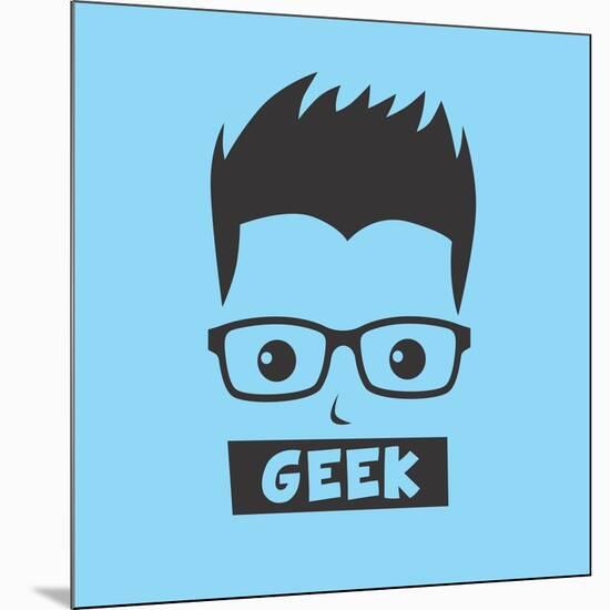 Geek Cartoon Character-vector1st-Mounted Art Print