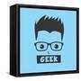 Geek Cartoon Character-vector1st-Framed Stretched Canvas