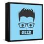 Geek Cartoon Character-vector1st-Framed Stretched Canvas