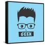 Geek Cartoon Character-vector1st-Framed Stretched Canvas