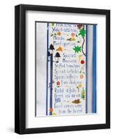 Geek Taverna Menu Board, Vourliotes, Samos, Aegean Islands, Greece-Stuart Black-Framed Photographic Print