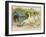 Geese and a Kenneled Dog-null-Framed Art Print