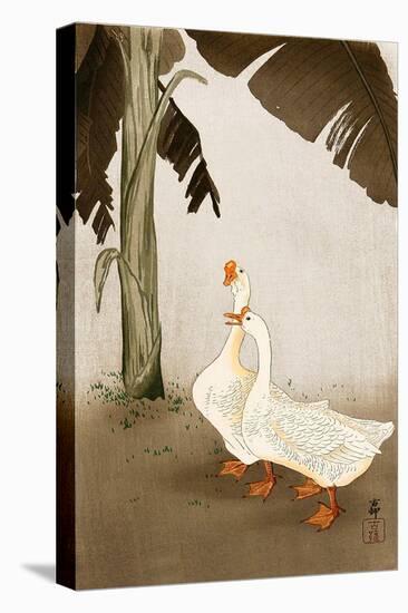Geese and Banana Tree-Koson Ohara-Stretched Canvas