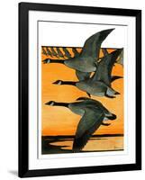 Geese Flying in Formation-R.H. Gamble-Framed Giclee Print