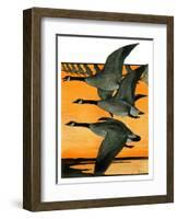 Geese Flying in Formation-R.H. Gamble-Framed Giclee Print