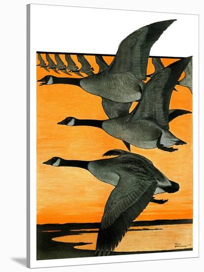 Geese Flying in Formation-R.H. Gamble-Stretched Canvas