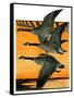 Geese Flying in Formation-R.H. Gamble-Framed Stretched Canvas