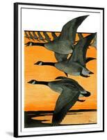 Geese Flying in Formation-R.H. Gamble-Framed Premium Giclee Print