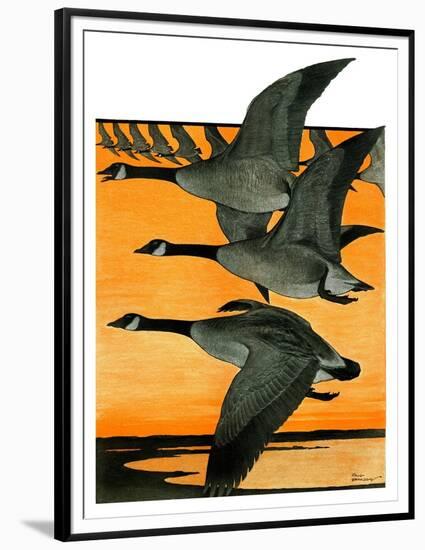 Geese Flying in Formation-R.H. Gamble-Framed Premium Giclee Print