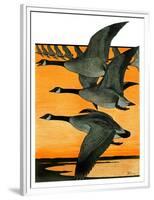 Geese Flying in Formation-R.H. Gamble-Framed Premium Giclee Print