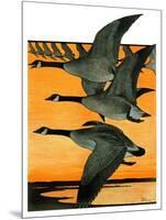 Geese Flying in Formation-R.H. Gamble-Mounted Premium Giclee Print