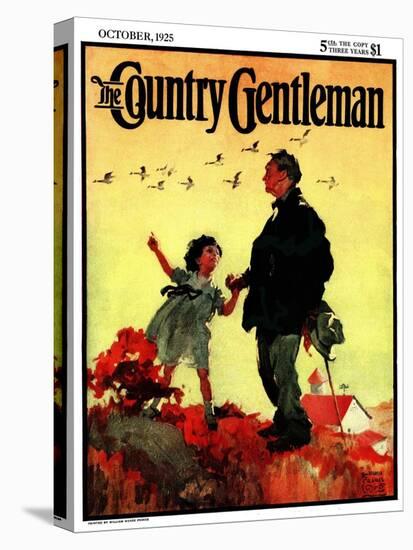 "Geese Flying South," Country Gentleman Cover, October 1, 1925-William Meade Prince-Stretched Canvas