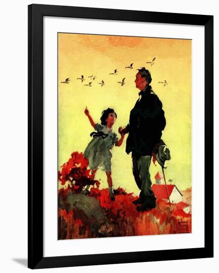 "Geese Flying South,"October 1, 1925-William Meade Prince-Framed Giclee Print