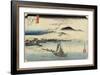 Geese Homing at Katada, C. 1834-Utagawa Hiroshige-Framed Giclee Print