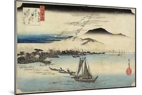 Geese Homing at Katada, C. 1834-Utagawa Hiroshige-Mounted Giclee Print