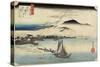 Geese Homing at Katada, C. 1834-Utagawa Hiroshige-Stretched Canvas