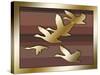 Geese in Flight-Art Deco Designs-Stretched Canvas