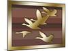 Geese in Flight-Art Deco Designs-Mounted Giclee Print