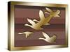 Geese in Flight-Art Deco Designs-Stretched Canvas