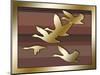 Geese in Flight-Art Deco Designs-Mounted Giclee Print