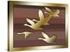 Geese in Flight-Art Deco Designs-Stretched Canvas