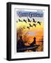 "Geese in Formation over Marsh," Country Gentleman Cover, October 1, 1930-Paul Bransom-Framed Giclee Print