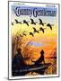 "Geese in Formation over Marsh," Country Gentleman Cover, October 1, 1930-Paul Bransom-Mounted Giclee Print