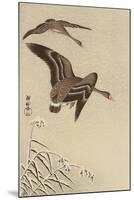 Geese in Snow Falling Sky-Koson Ohara-Mounted Giclee Print